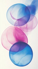 Poster - Pink and blue graphic design abstract circle composition in modern digital art