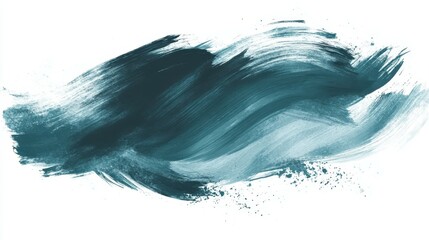 Poster - Abstract artwork dynamic teal and grey duotone brush strokes in modern artistic design