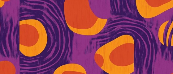 Poster - Bold purple and orange duotone pattern for modern digital interior design