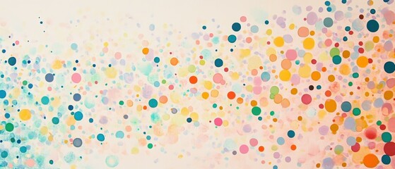 Poster - Light abstract art with random pastel dots aesthetic colorful concept