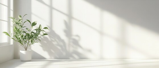 Poster - Calm environment soft white gradients on light grey for home studio design projects