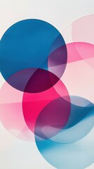 Poster - Duotone circles in pink and blue a clean modern aesthetic for digital art