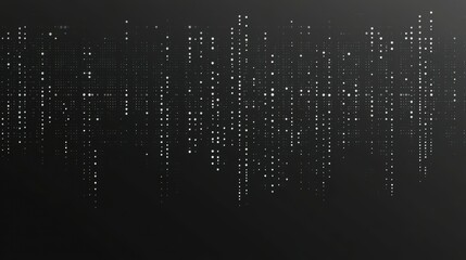 Poster - Minimalist digital artwork abstract viewpoint of dark virtual space with grey dots and dashes