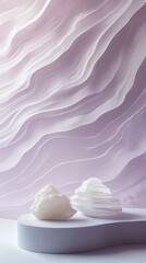 Poster - Tranquil pastel lavender waves in a soft aesthetic digital art environment