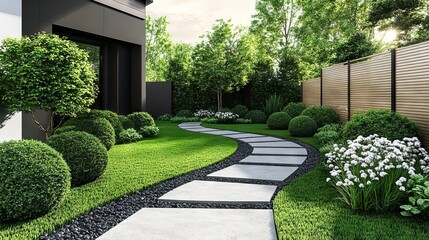 Poster - path in garden