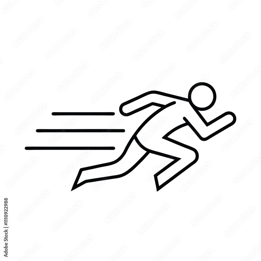Running Icon Back View running icon Stock Vector | Adobe Stock