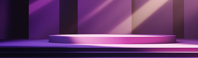 Aufkleber - Unique stage setup with purple lighting creates an inviting atmosphere for performances and events