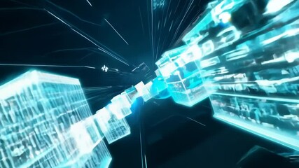Poster - Big data and compute power concept with virtual servers in data center