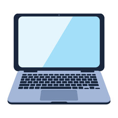 Fototapete - Laptop Computer Illustration. Minimalist design of a laptop device isolated on a white background. Perfect for tech, business, or education-related themes.
