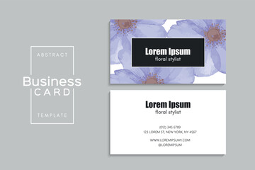 Wall Mural - Watercolor floral business card design. Template