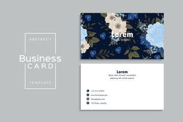 Wall Mural - Watercolor floral business card design. Template