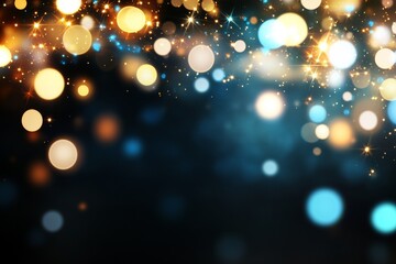 Poster - An abstract background featuring a blend of warm and cold-toned bokeh light effects, creating a dreamy and festive ambiance suitable for a variety of themes.