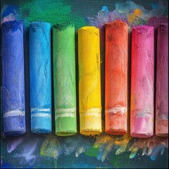 Aufkleber - Color Chalk Chalk background color