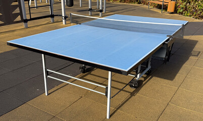 ping-pong table with a net