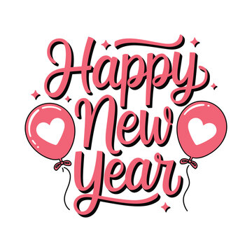 A Happy New Year typography Design.