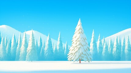 Sticker - Snowy outdoor illustration