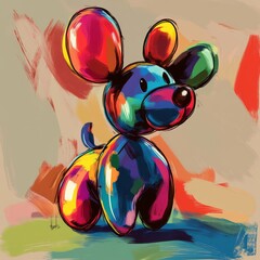 Poster - Balloon dog icon vector on trendy design