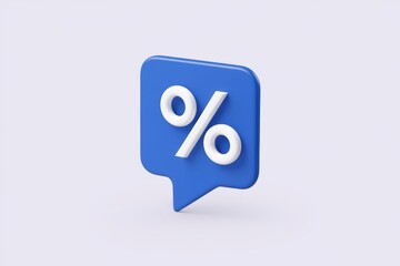 Aufkleber - A blue speech bubble with a white percentage sign.