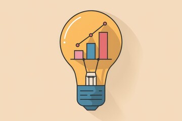 Poster - A lightbulb with a line graph inside  symbolizing the growth of an idea.