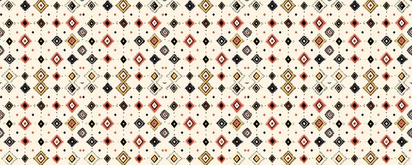 Wall Mural - seamless pattern of abstract geometric diamond pattern red black textile design boho chic style