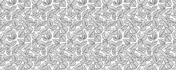 Wall Mural - seamless pattern of Black white leaf pattern autumn nature design elegant minimalist graphic 