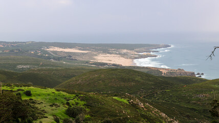 view of the coast of the mediterranean sea in the north of israel