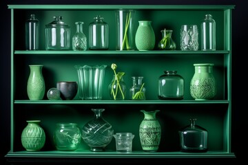 Poster - Exploring textures and shadows  a cabinet depicted through light and color contrast
