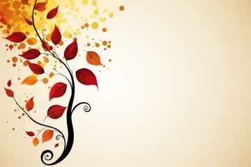 Poster - Abstract nature  minimalist leaf or flower in two harmonious colors with text space