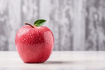 Poster - Artistic representation of a single apple using three shades of red on a white background