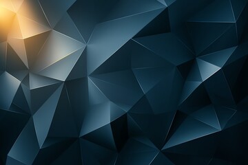 Poster - Abstract geometric background featuring dark triangular shapes and a hint of light, ideal for technology themes, design projects, and modern digital artwork.