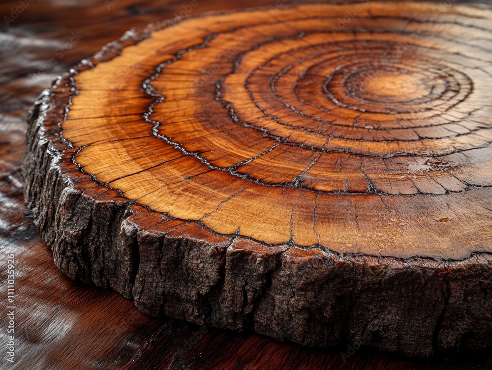 Beautiful cross section of tree trunk showing detailed growth rings and ...