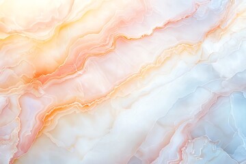 Poster - Elegant abstract background featuring soft hues of orange and blue, with flowing wave patterns that evoke tranquility and sophistication, suitable for various design projects.