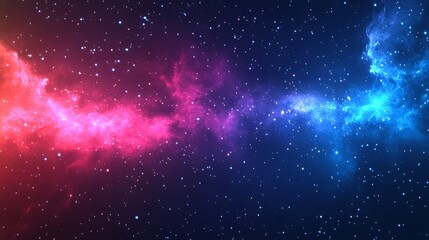 Wall Mural - A vibrant cosmic scene showcasing colorful nebulae and countless stars in a vast galaxy.