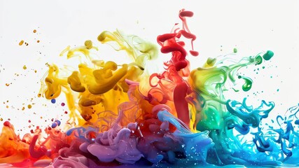 Poster - Vivid Color Splashes Dance in Dynamic Motion Creating a Mesmerizing Visual Experience