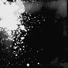 Poster - Vector halftone background with distress effects and rough brush strokes. Glitch and noise distortion creating a grunge design with a punk aesthetic.
