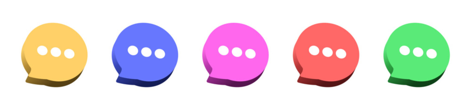 3d chat icon speech bubble symbol Chat message icons - talk message Bubble chat speech text box icon , social media communication background concept. vector illustration