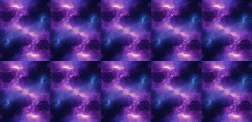 seamless pattern of abstract cosmic nebula purple blue swirls galaxy space fantasy art design backgr