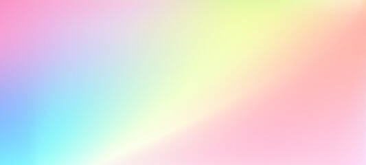 Poster - Rainbow ombre background with blurry halographic pattern. Abstract gradient effect featuring pink, pastel, and soft iridescent texture. Radiant holograph vector design with bright y2k aura.