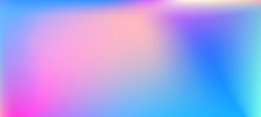 Poster - Ombre rainbow pattern with soft chrome holograph background. Abstract blurry gradient in iridescent pink and blue.