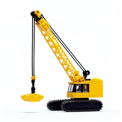 Fototapete - Plastic toy crane isolated on white background