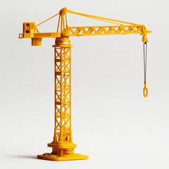 Fototapete - Plastic toy crane isolated on white background