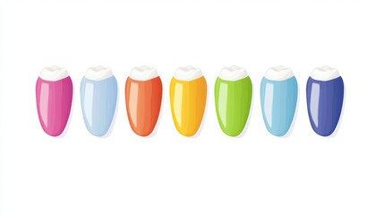 Poster - Illustration displays a dental row with various colored implants interspersed with healthy teeth, offering ample space for additional text. Generative AI