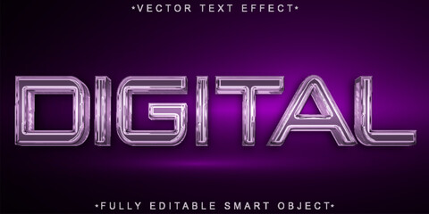 Aufkleber - Purple Digital Vector Fully Editable Smart Object Text Effect