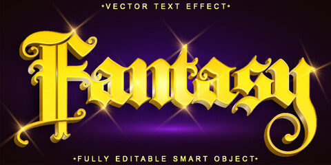Poster - Shiny Golden Fantasy Vector Fully Editable Smart Object Text Effect