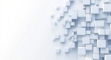 Abstract white cubes background with copy space.