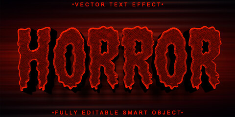 Poster - Red Dark Horror Vector Fully Editable Smart Object Text Effect