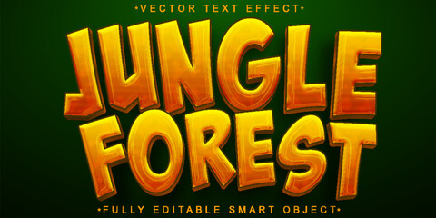 Poster - Jungle Forest Vector Fully Editable Smart Object Text Effect