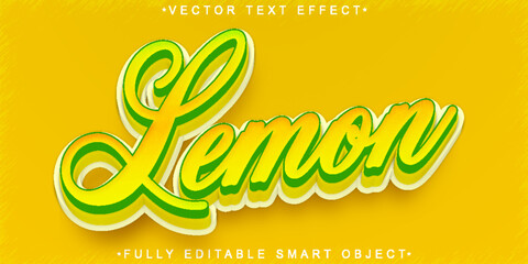 Poster - Cartoon Lemon Vector Fully Editable Smart Object Text Effect