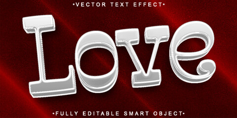 Poster - Red Love Vector Fully Editable Smart Object Text Effect