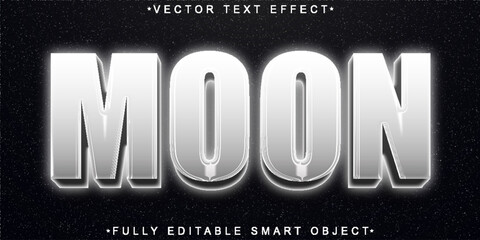 Poster - Cartoon Moon Vector Fully Editable Smart Object Text Effect